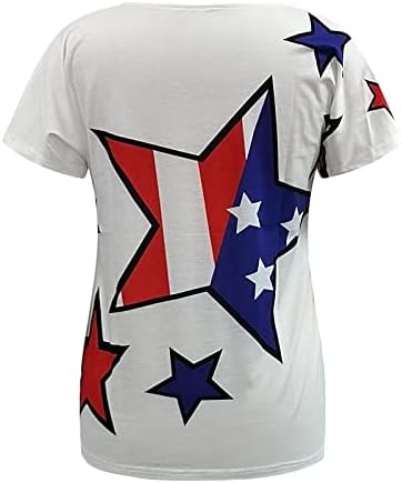 Patriotske majice za žene zastava u SAD-u majica za zastavu Ljetni casual vrhovi kratkih rukava
