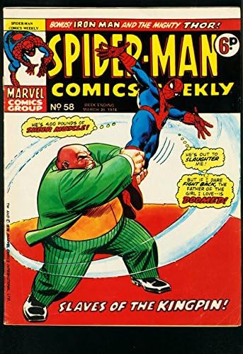 Spider-Man Comics Weekly 58 1974-Romita-Kirby-British-Iron Man-Thor fn