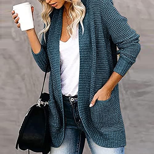 Ženski otvoreni prednji kardigan džemperi dugi rukavi jednobojni pleteni kaput Casual labavi džemper