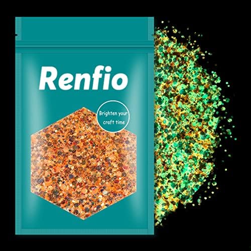 Renfio Glow u tamnom sjaju, 1,75 oz UV Crno svjetlo Svjetlosni Chunky Mix prah sjaji Pahulji zanatske potrepštine