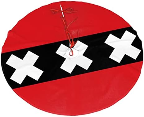 Suknja za božićnu drvcu, 30-48 inča Amsterdam City Flag Tree Mat za božićne ukrase Ukrasi za odmor
