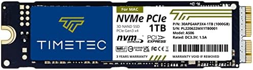 TIMETEC 1TB MAC SSD NVME PCIE GEN3X4 3D NAND TLC Pročitajte do 2.200MB / s Kompatibilno sa Apple MacBook