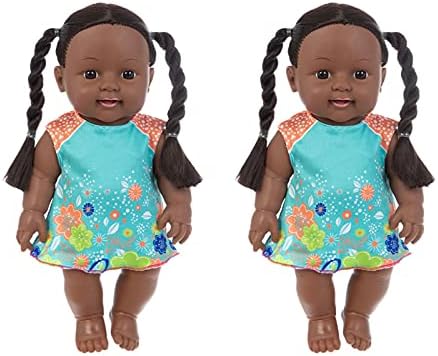 mqt7zm crna afrička crna beba slatka kovrčava crna 12-inčna vinilna igračka za bebe