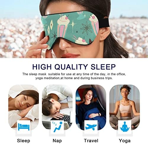 Unisex maska ​​za spavanje retro-milkshakes-ljetna noćna maska ​​za spavanje Udobne omota za spavanje očiju