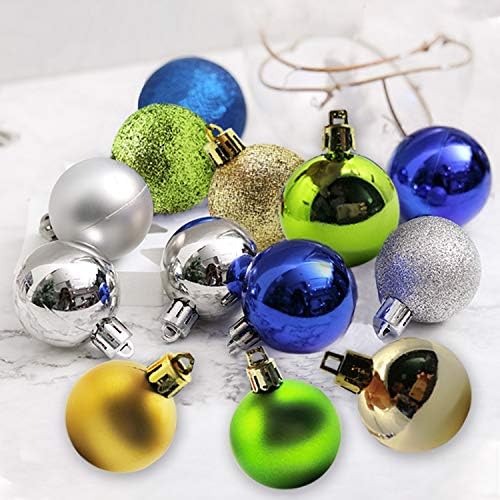 60 Pack Božić Balls ukrasi, šareni sa crvenim/zeleno/plavo/srebro / zlato Shatterproof Shiny i Polshed sjajni