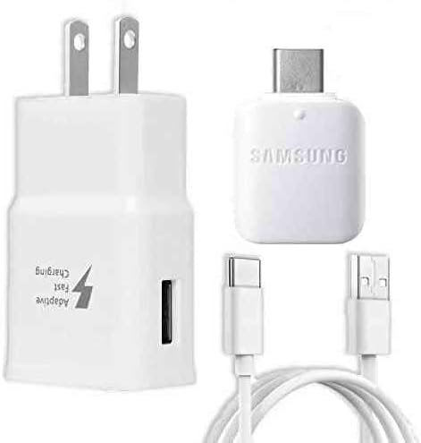 Brzi punjač sa USB Tip C 6.6 ft kablom & OTG Adapter za Samsung Galaxy S9/S9 Plus/S8/S8 Plus/S10/S10e/S10