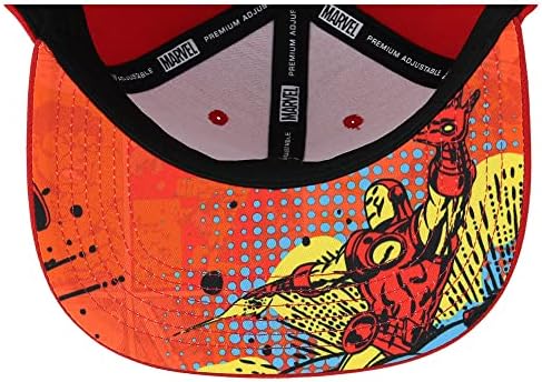 Marvel Ironman Omladinski Strip UV podesivi Snapback Flat Bill Cap Red