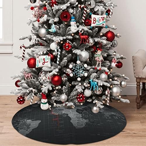 Karta Crna svijeta tiskana božićna suknja 48 za Xmas Holiday Party Decoration