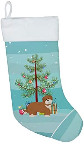 Caroline's CH3876CS Shorkie 2 Božićno drvsko božićne čarape, kamin Viseći čarape Božićna sezona