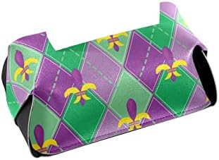 Mardi Gras kutija za maramice poklopac pravougaone kožne kutije za maramice sa ručkom dozator