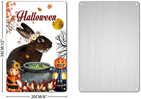 Halloween Farm Tin Sign Witch kotlonski mjesec javorov list Metalni znak zastrašujuća za Halloween Dodatna oprema