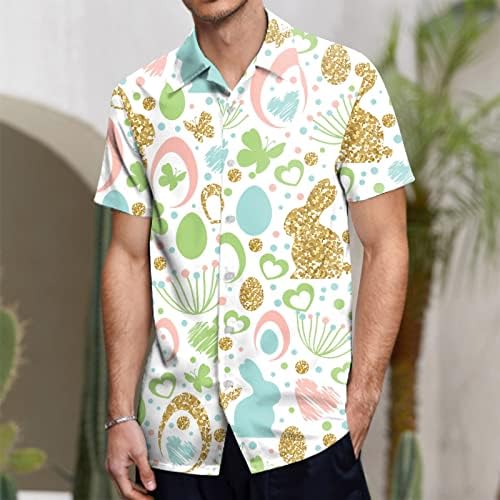 Yangqigy St Patricks Dan majica Havajska košulja za momke Muški havajski gumb dolje do majica na plaži Pokloni