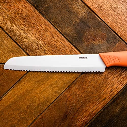 Najbolji keramički nož za kruh Imori - Chef ocijenjeni nazubljeni 7 oštrica W / Safiedge nazad ugao