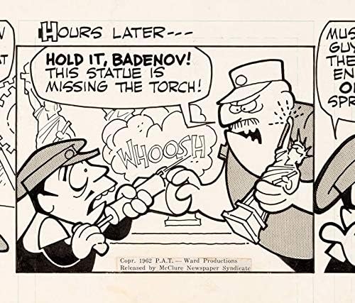 Rocky i Bullwinkle Original ink Daily comic Strip Art potpisan od strane Al Kilgore 1962