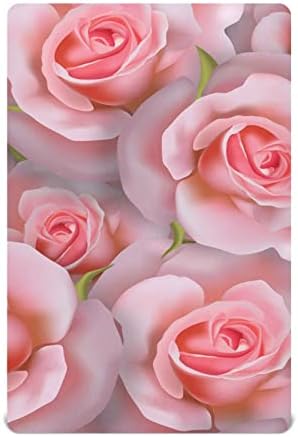 Alaza ružičasti ružini cvijet romantični cvjetni listovi krevetića opremljeni bassinet list za dječake