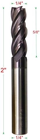 Bestoon 1/4 inčni glodalica obloženi karbidni alati za sečenje 4 Flaute kvadratni kraj mlin CNC glodalice