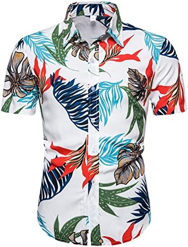 Muške havajske košulje proljeće i ljetno cvjetno šareno print casual rever plaža Vanjski odmor kratki rukav majice