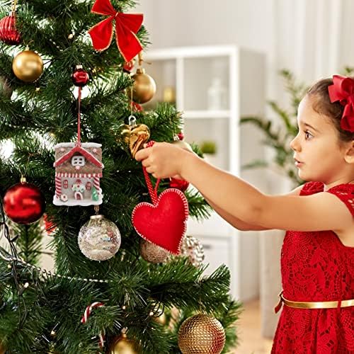 NUOBESTY 3kom Božić Gingerbread House Ornament minijaturne osvijetljene Božićne seoske kuće
