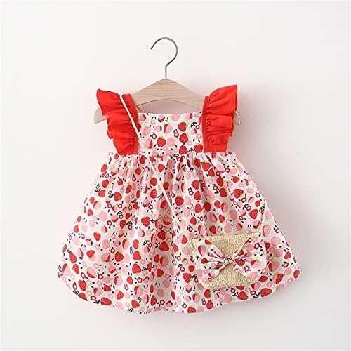 Djevojke Haljine 2T Ljetni cvjetni set bez rukava haljina haljina haljina za djevojčicu za malinu crvena