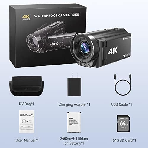 Video kamera Kamkorder Vodootporna kamera 4K Ultra HD 56MP 30FPS 18x digitalni zum podvodni fotoaparat