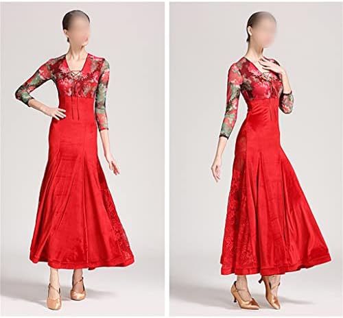 Zyzmh plesna haljina za ples za ples odrasli dugih rukava cvjetna odjeća Moderna valcer flamenco