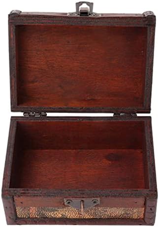 Zerodeko Dečija kutija Vintage Drvene kutije sa bravama Antikni mini nakit Poklon kutija Treasure