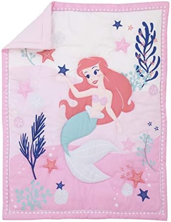 Disney Mala sirena Pink, Aqua, & Coral Ariel slatka po prirodi 3piece rasadnik krevetić Set - jorgan, krevetić