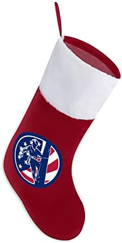 Američki zastava linemana personalizirani božićni čarapa Početna Xmas Tree Kamin Viseće ukrase