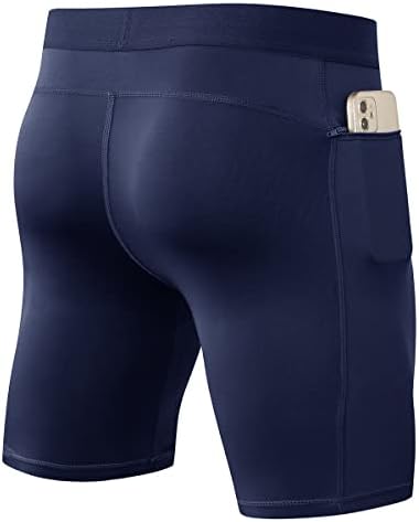 WRAGCFM muške kompresijske kratke hlače s džepovima za trčanje Atletski aktivni donji veš