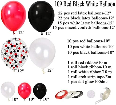 Crveni crni bijeli balon Archa Garland Kit - Alati za vezanje balona Uštedite vrijeme za rođendan svadbene bebe
