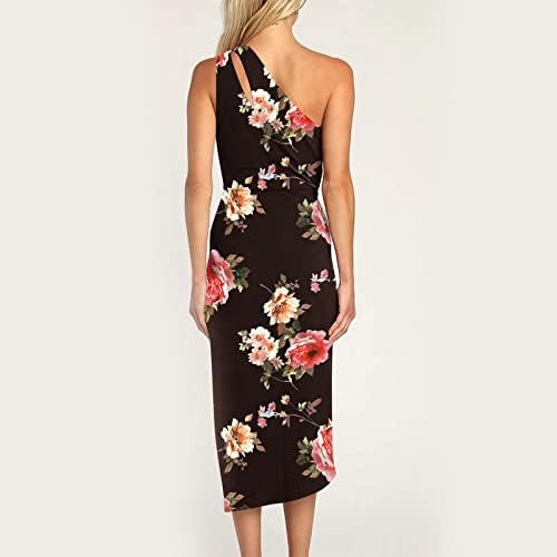 LCEPCY seksi jedno rešenje ramena Svečane haljine za žene Elegantna cvjetna print maturalna haljina