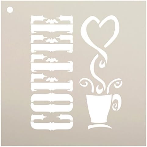 Šablon za kafu StudioR12 / Love Coffee Word Art-Mylar šablon za višekratnu upotrebu | slikarstvo, kreda