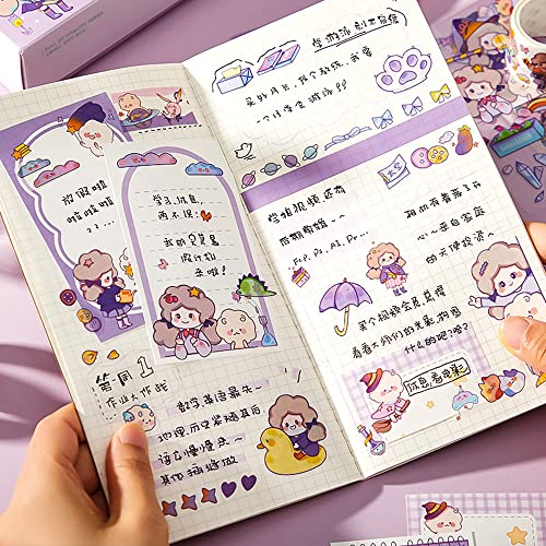 CUNCUN Cute Washi Tape Memo Pad naljepnice Set, 10 rolni Washi maskirna traka 10 listova naljepnice
