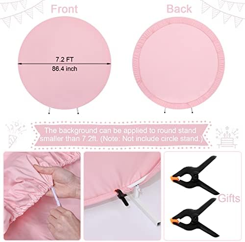 Pink okrugli Backdrop Cover 7.2x7. 2ft Pink krug rođendan fotografija fotografija pozadina za zabavu