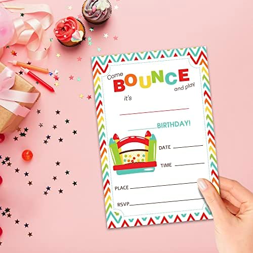 Zodvery Bounce Rođendanske pozivnice - odskočne kuće za zabavu za djecu, dječake ili djevojčice