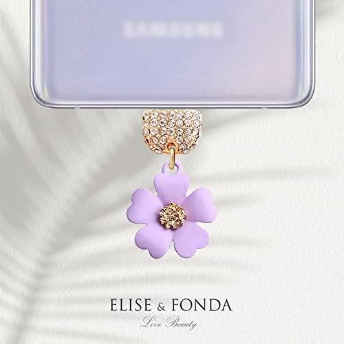 Elise & amp; FONDA TP87 Type-C USB priključak za punjenje Gorgeous Crystal Anti Dust Plug mali cvijet privjesak