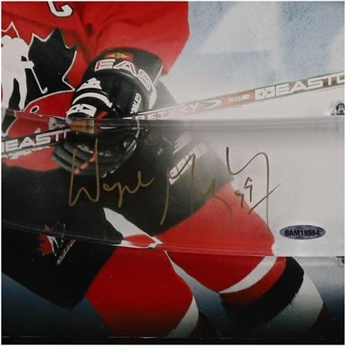 Wayne Gretzky Canada olimpijski tim uokviren autografiranom hokeju sa 12 x 24 hladna fotografija