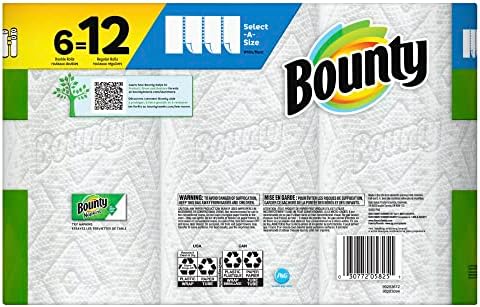 Bounty Select-A-A-FIX papirnati ručnici, dvostruki rolni, 6 x 11, bijeli, 90 listova po rolu,