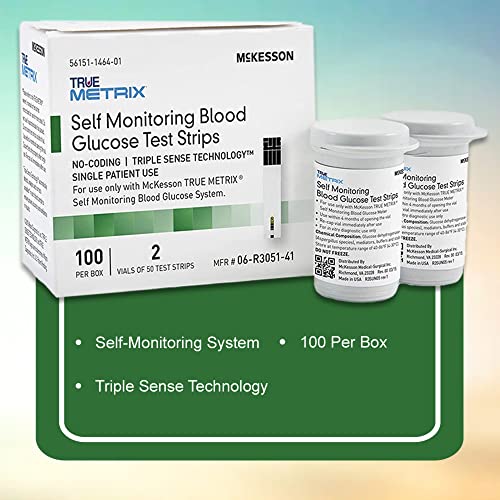 McKesson 06-R3051-41 prava Metrix traka za samokontrolu glukoze u krvi, kutija od 100