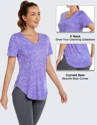 Košulje za vježbanje za žene kratki rukav lagani V izrez trčanje plesajući joga vrhovi