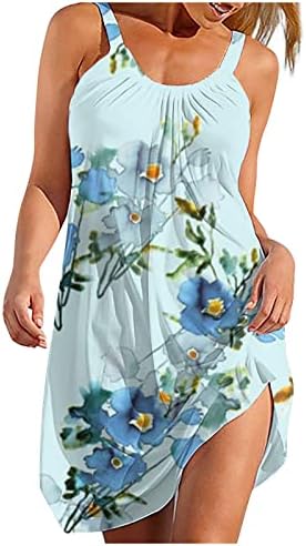 Ljetne haljine Jielayou za ženske plaže Boho cvjetni ispis Preveričari plus veličina haljina bez rukava