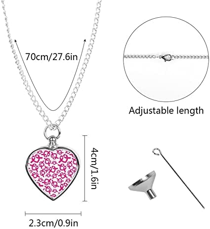 Rak dojke svijest Pink Ribbon pet urna ogrlica za pepeo Legura srce kremiranje nakit spomen privjesak