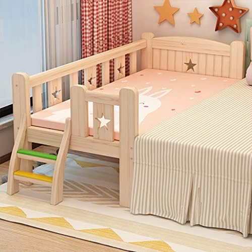 Dječji krevetić od punog drveta, dječiji krevet koji se širi sa ogradom, idealan za svaku sobu, odličan poklon