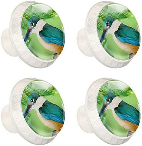 Lagerery dugmad za fioke za dječake komoda za ptice dugmad Crystal Glass cabinet dugmad 4kom Print okrugla dugmad