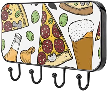 Guerotkr Zidne kuke, viseće kuke, ljepljive kuke za viseće, apstraktno pizza pivo umjetnički uzorak hrane