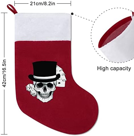 Lubanja Poker Personalizirani božićni čarapa Početna Xmas Tree Kamin Viseće ukrase