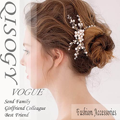 Qisogy Bridal Hair Accessories hair Clips Rhinestone Pearl Hairpin Crystal Pearl Hair Pins nakit za žene