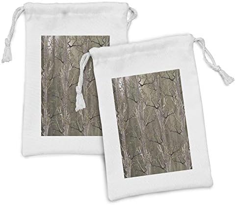 Ambesonne Woodland tkanina TOUCH set od 2, grančice grane i jeseni uzorak priroda šumska umjetnička ilustracija,