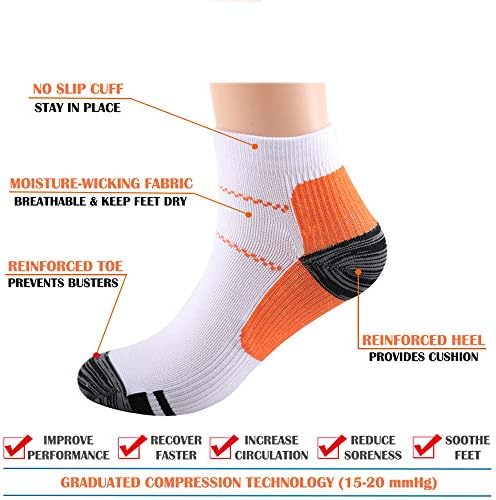 Apluschoice Spremne čarape za žene i muškarce Cirkulacija 15-20 MMHG podržavaju čarape za gležnjeve