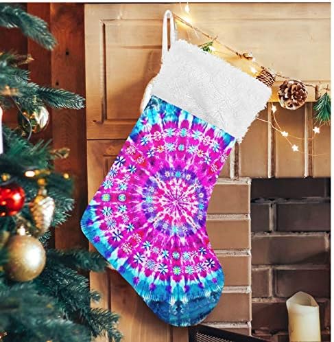 Alaza Božićne čarape Mogućna jedinstvena kravata Art Upoznaj krug Rainbow Classic Personalizirani Veliki